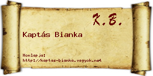 Kaptás Bianka névjegykártya