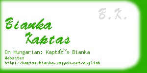 bianka kaptas business card